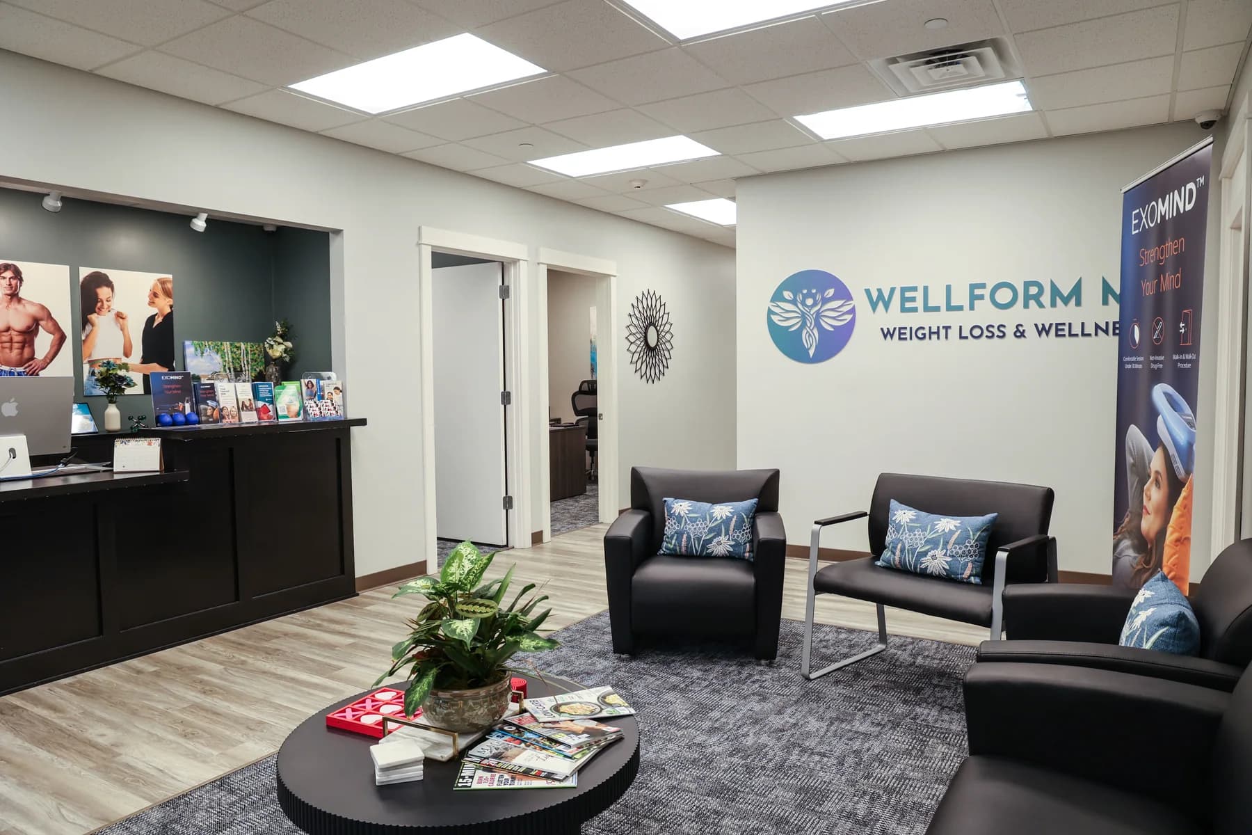The welcoming reception area at WellForm MD in Ankeny